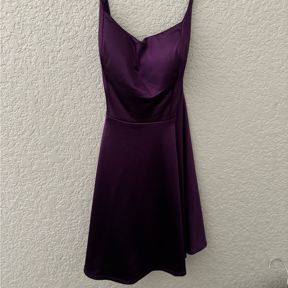 city studio- purple satin mini dress